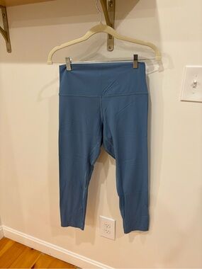 lululemon athletica Blue Ribbed Cropped Leggings